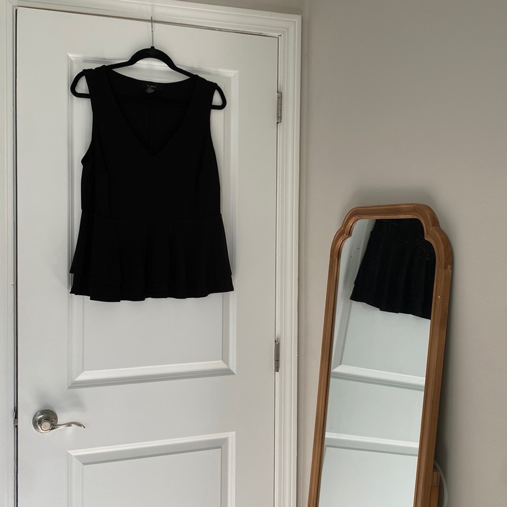 Black Elegant V-Neck Blouse